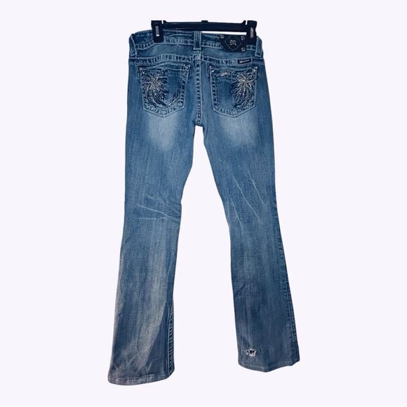 MISS ME VINTAGE 28x31 SUNNY BOOT CUT GIRLS WOMEN'S DENIM FADED DISTRESSED JEANS - Picture 1 of 12
